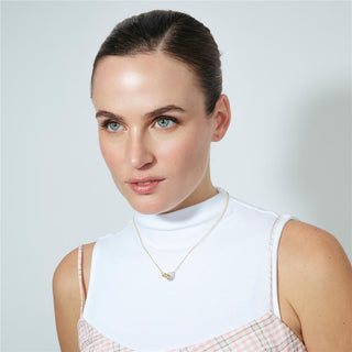 Collar de Circonita Brillante acabado en oro amarillo de 18k - Lepua-Dorado