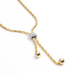 Collar de Circonita Brillante acabado en oro amarillo de 18k - Cymui-Dorado