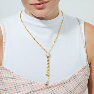 Collar de Circonita Brillante acabado en oro amarillo de 18k - Cymui-Dorado