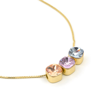 Collar de Cristal Multicolor acabado en oro amarillo de 18k - Sires-MULTICOLOR