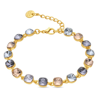 Pulsera de Cristal Multicolor acabado en oro amarillo de 18k - Draham-MULTICOLOR