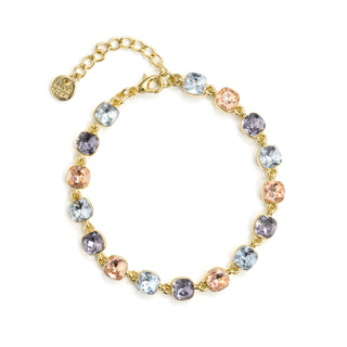 Pulsera de Cristal Multicolor acabado en oro amarillo de 18k - Draham-MULTICOLOR