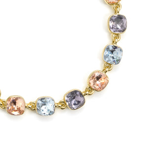 Pulsera de Cristal Multicolor acabado en oro amarillo de 18k - Draham-MULTICOLOR