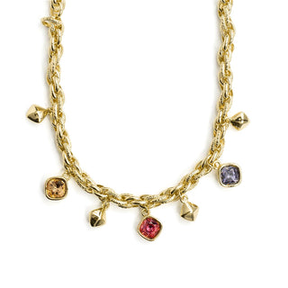Collar de Cristal Multicolor acabado en oro amarillo de 18k - Moodab-MULTICOLOR