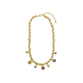 Collar de Cristal Multicolor acabado en oro amarillo de 18k - Moodab-MULTICOLOR