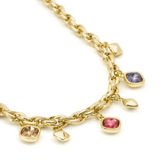 Collar de Cristal Multicolor acabado en oro amarillo de 18k - Moodab-MULTICOLOR
