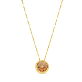 Collar de Cristal Champagne acabado en oro amarillo de 18k - Nufa-NARANJA