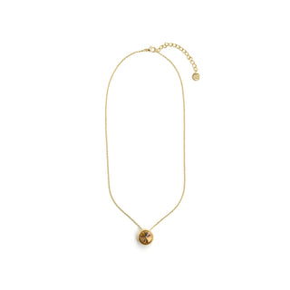 Collar de Cristal Champagne acabado en oro amarillo de 18k - Nufa-NARANJA