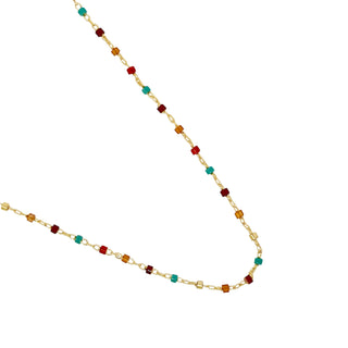 Collar de Cuarzo Hidrotermal Multicolor acabado en oro amarillo 18K - Nespo-multicolor