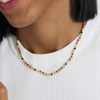 Collar de Cristal Multicolor acabado en oro amarillo 18K - Irfoa-multicolor