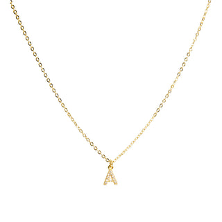 Collar con Circonita Brillante acabado oro 18k - Alphabet-blanco