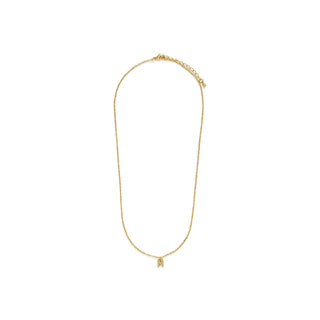 Collar con Circonita Brillante acabado oro 18k - Alphabet-blanco