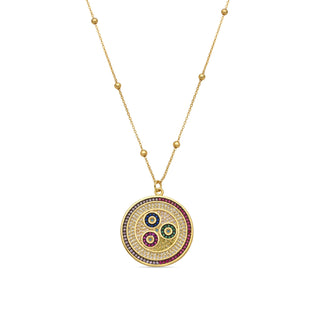 Collar con Circonita Multicolor acabado oro 18k - Purma-multicolor