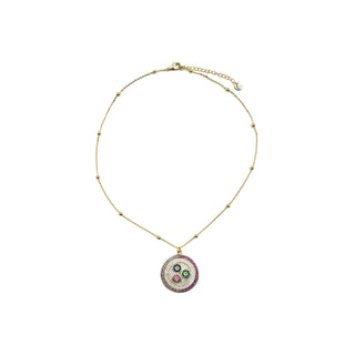 Collar con Circonita Multicolor acabado oro 18k - Purma-multicolor