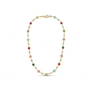 Collar de Circonita Multicolor acabado en oro amarillo de 18k - Akas-Dorado