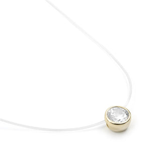 Collar de Circonita Brillante acabado en oro amarillo de 18k - Ferly-Dorado