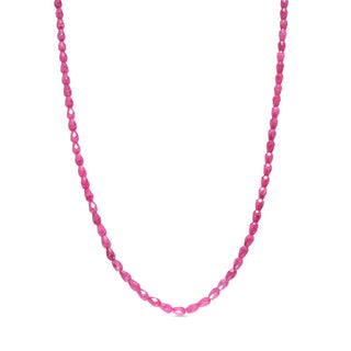 Collar de Circonita Rubí acabado en oro amarillo de 18k - Doomtil-ROSA