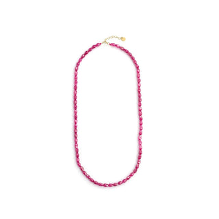 Collar de Circonita Rubí acabado en oro amarillo de 18k - Doomtil-ROSA