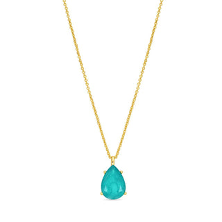 Collar de Cuarzo Hidrotermal Verde Paraiba acabado en oro amarillo de 18k - Chirat-VERDE
