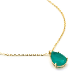 Collar de Cuarzo Hidrotermal Verde Paraiba acabado en oro amarillo de 18k - Chirat-VERDE