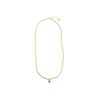 Collar de Circonita Zafiro acabado en oro amarillo de 18k - Sahspu-AZUL