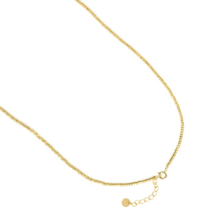 Collar de Circonita Zafiro acabado en oro amarillo de 18k - Sahspu-AZUL