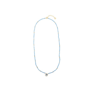 Collar de Doblete Azul Ch acabado en oro amarillo de 18k - Tasass-AZUL