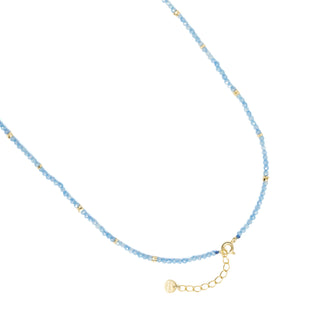 Collar de Doblete Azul Ch acabado en oro amarillo de 18k - Tasass-AZUL