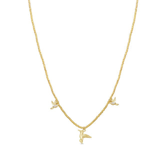 Collar de Circonita Brillante acabado en oro amarillo de 18k - Dur-BLANCO