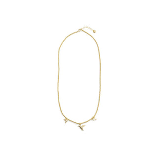 Collar de Circonita Brillante acabado en oro amarillo de 18k - Dur-BLANCO