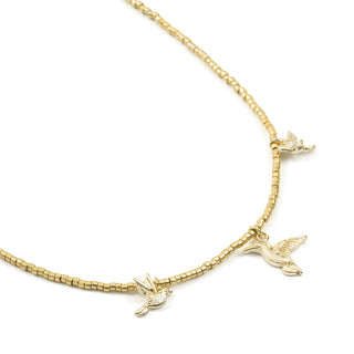Collar de Circonita Brillante acabado en oro amarillo de 18k - Dur-BLANCO