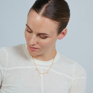 Collar de Circonita Brillante acabado en oro amarillo de 18k - Dur-BLANCO