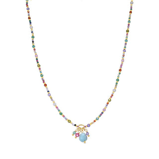 Collar de Cristal Multicolor acabado en oro amarillo de 18k - Jaros-MULTICOLOR