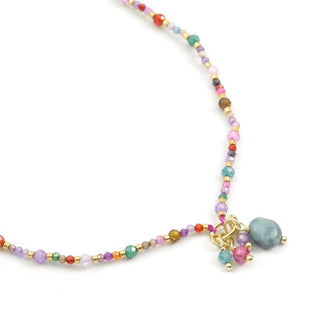 Collar de Cristal Multicolor acabado en oro amarillo de 18k - Jaros-MULTICOLOR