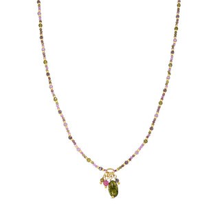 Collar de Cristal Multicolor acabado en oro amarillo de 18k - Jaros-Multicolor