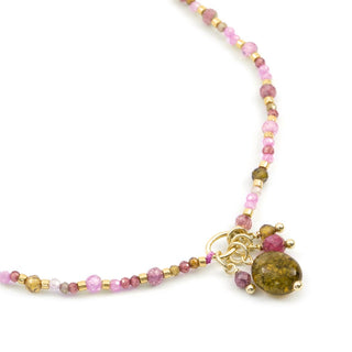 Collar de Cristal Multicolor acabado en oro amarillo de 18k - Jaros-Multicolor
