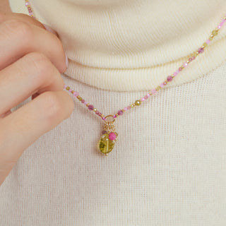 Collar de Cristal Multicolor acabado en oro amarillo de 18k - Jaros-Multicolor