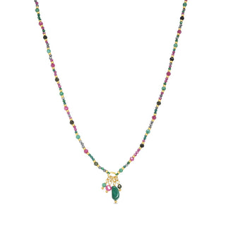 Collar de Cristal Multicolor acabado en oro amarillo de 18k - Jaros-Multicolor