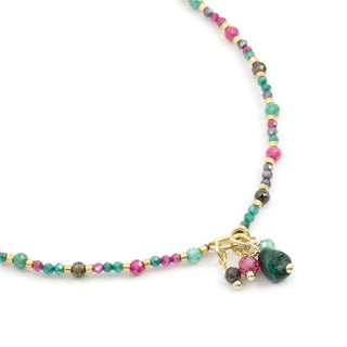 Collar de Cristal Multicolor acabado en oro amarillo de 18k - Jaros-Multicolor