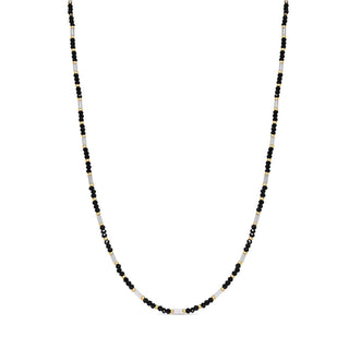 Collar de Cristal Negro acabado en oro amarillo de 18k - Tacwen-NEGRO