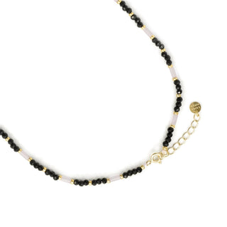 Collar de Cristal Negro acabado en oro amarillo de 18k - Tacwen-NEGRO