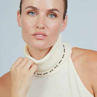 Collar de Cristal Negro acabado en oro amarillo de 18k - Tacwen-NEGRO