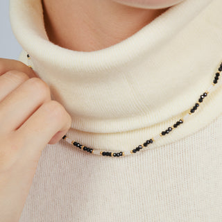 Collar de Cristal Negro acabado en oro amarillo de 18k - Tacwen-NEGRO