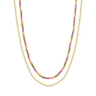 Collar de Cristal Multicolor acabado en oro amarillo de 18k - Jorong-MULTICOLOR