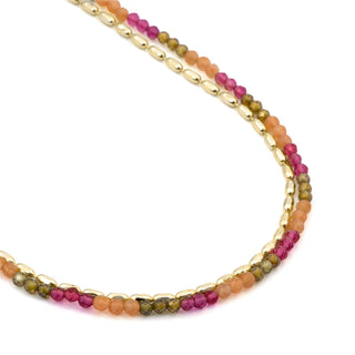 Collar de Cristal Multicolor acabado en oro amarillo de 18k - Jorong-MULTICOLOR