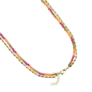 Collar de Cristal Multicolor acabado en oro amarillo de 18k - Jorong-MULTICOLOR