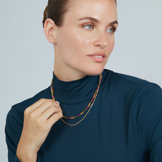 Collar de Cristal Multicolor acabado en oro amarillo de 18k - Jorong-MULTICOLOR
