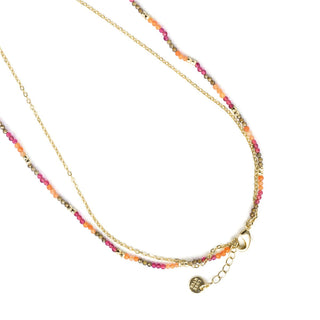Collar de Cristal Multicolor acabado en oro amarillo de 18k - Comeda-MULTICOLOR