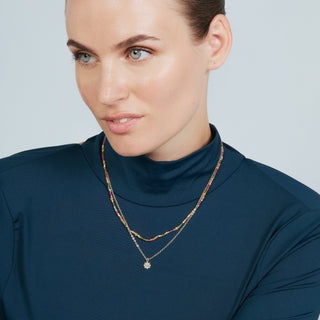 Collar de Cristal Multicolor acabado en oro amarillo de 18k - Comeda-MULTICOLOR