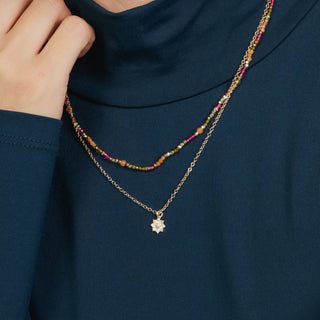 Collar de Cristal Multicolor acabado en oro amarillo de 18k - Comeda-MULTICOLOR